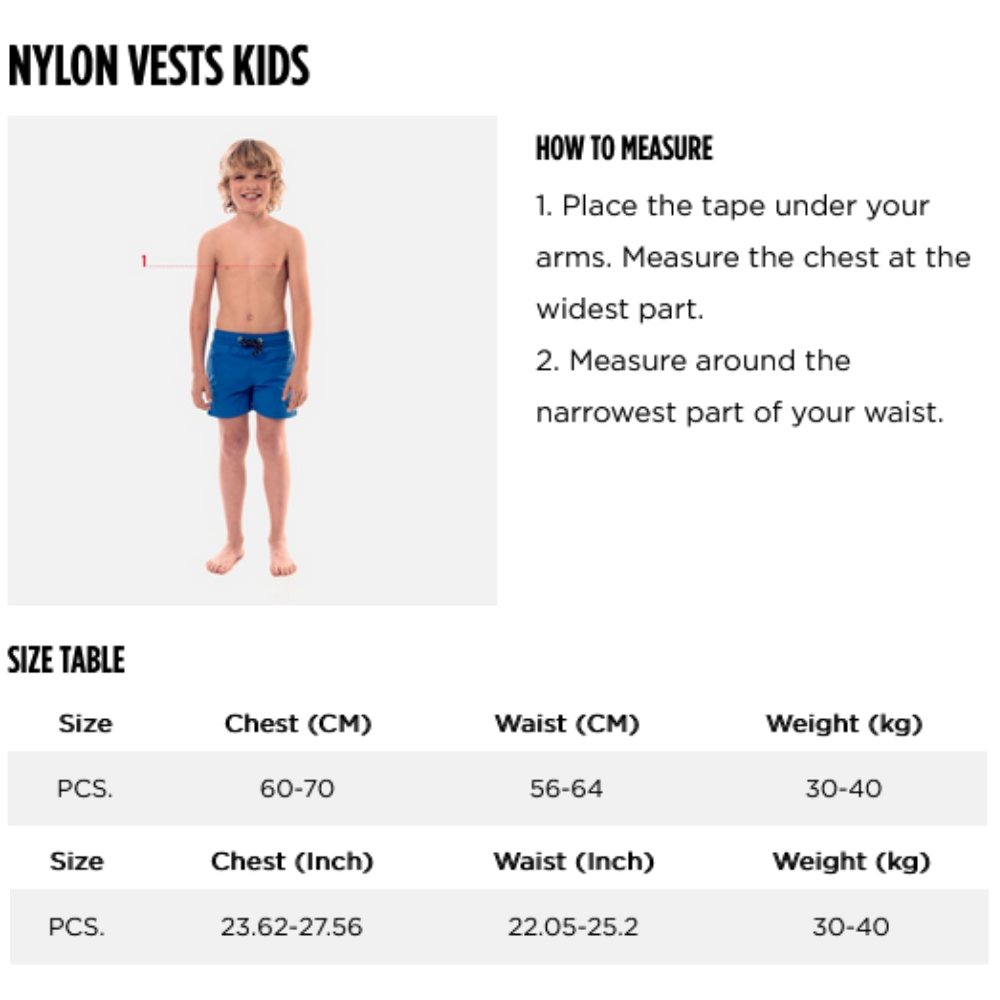 2024 Jobe Junior Life Vest 0 Size Chart